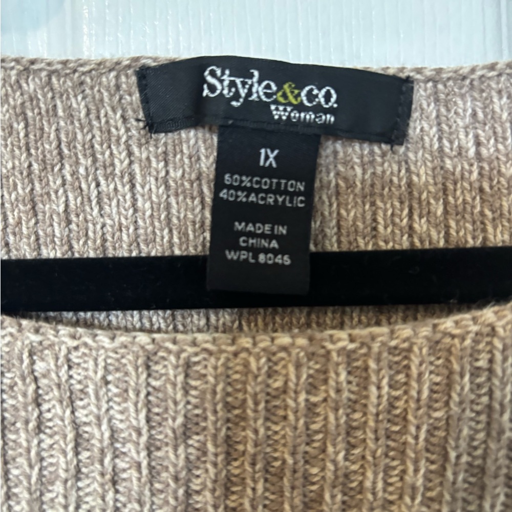 NWOT Style & Co. Tan Knit Sweater - Picture 3 of 5